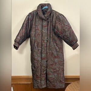 1980s gallery down puffer coat mauve blue long women’s medium vintage cl